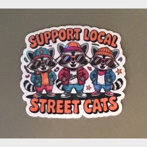 Support local street cats 8 x 7 cm